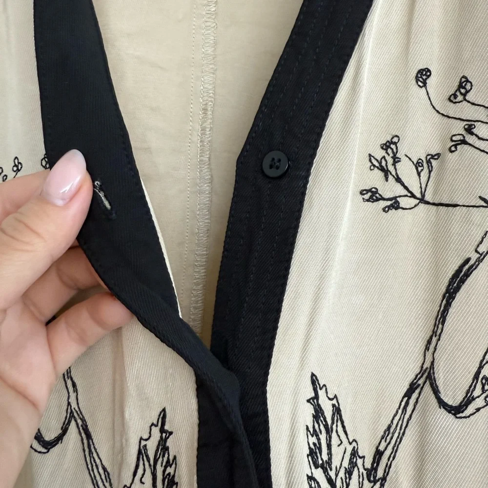 Floral Print Kimono Robe - Black and Tan. Size S-M. Premium collection H&M. - Picture 11 of 12